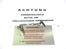 Windhager Hinweisschild für Tankvorgang MIRA
