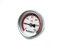 Windhager Zeiger-Thermometer D50mm Vorla uf "rot" zu Kugelhahn ab 04/2010
