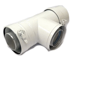 Windhager Bogen T-Stück mit Zuluftkappe Ø 80/125mm, weiß
